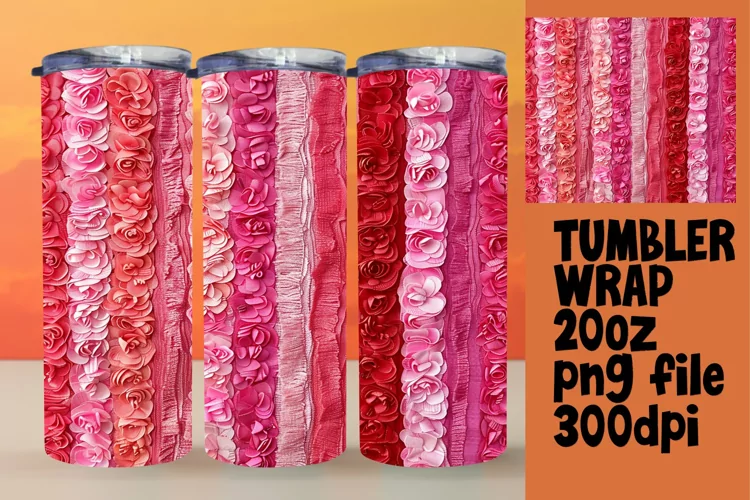 Bold Stripe and Blossom Tumbler Art