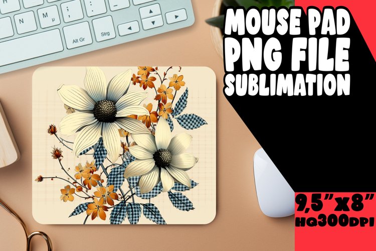 Whimsical 3D Flower Mouse Pad Design example image 1