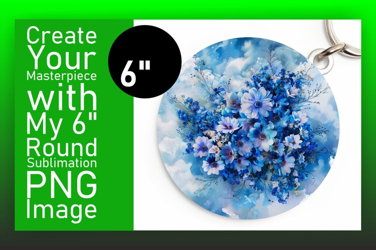Colorful Floral Keychain Design Round