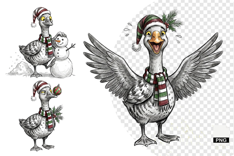 Christmas Goose Clipart