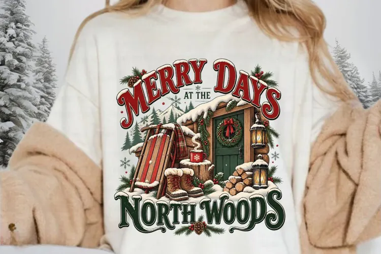 Merry Days at the Northwoods Christmas Winter Cabin