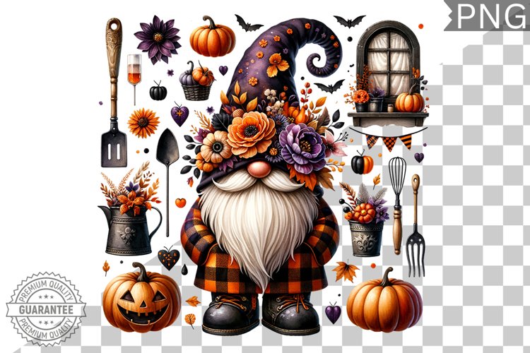 Halloween Kitchen Gnome Sublimation - Clipart PNG Design example image 1