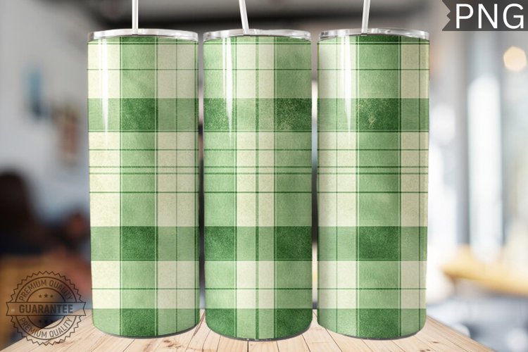 Green Plaid Tumbler Wrap - High Quality 300 Dpi example image 1