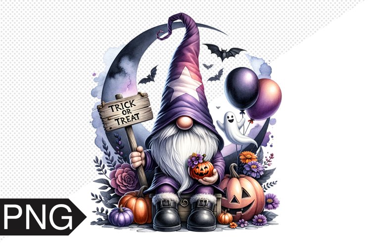 Halloween Gnome Sublimation, Gnome Clipart PNG