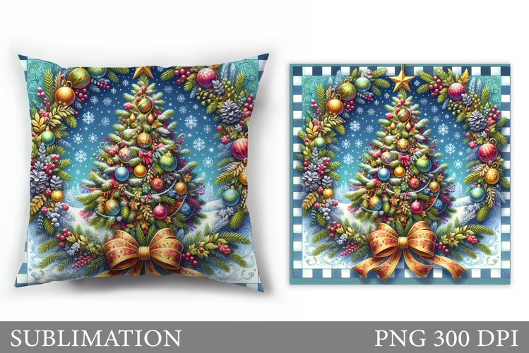 Christmas Tree Pillow Design. Christmas Tree Sublimation example image 1