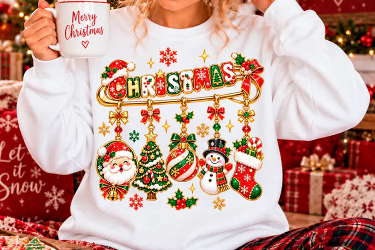 Christmas Charm Bracelet Sublimation PNG