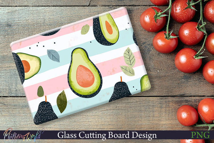 Cutting Board Design | Stripes | Avocado