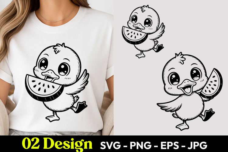 Watermelon Chick SVG PNG