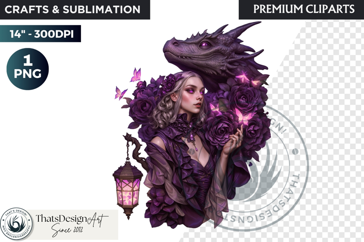 Fantasy Dragon witch clipart, enchantress, dragon egg queen