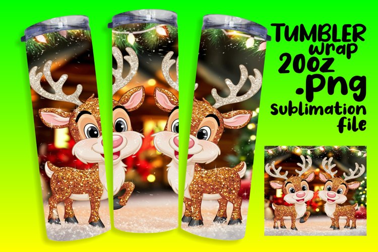 Christmas Sublimation Wrap for 20oz Tumblers - Cartoon