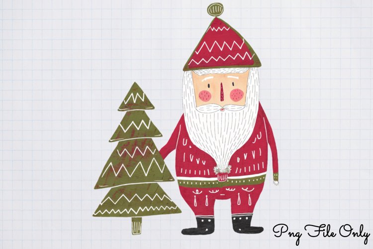 Scandinavian Folk Art Christmas Clipart PNG