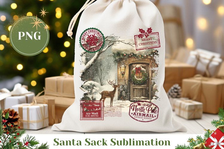 Christmas Village Santa Sack Design, Christmas Village PNG