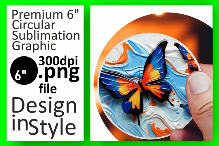 Radiant Car Coasters: 3D Butterfly Sublimation