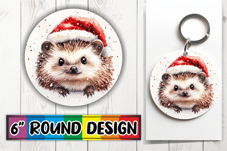 Sleek Keychain Circle Design Template , Holiday Animals