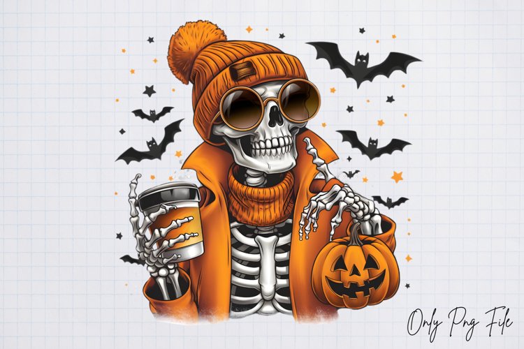 Funny Halloween Skeleton Clipart PNG