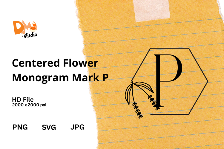 Centered Flower Monogram Mark