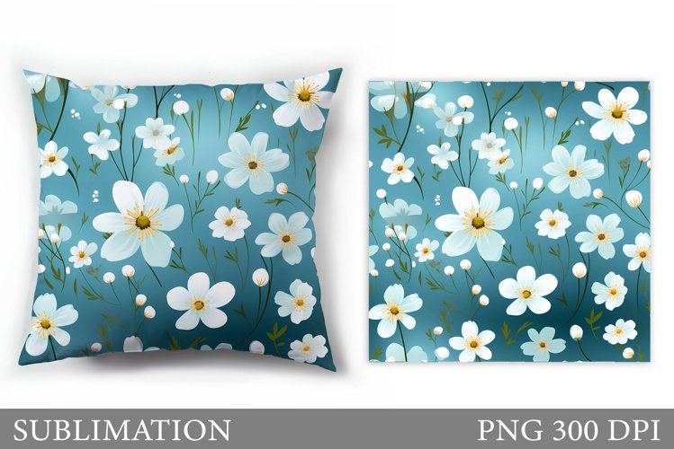 Flowers Sublimation. Flowers Pillow Sublimation example image 1
