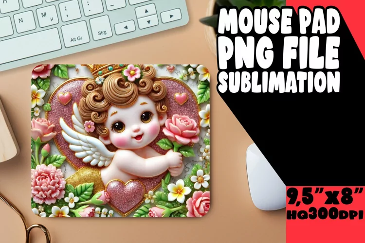 ENCHANTED DESK PAD SUBLIMATION STYLE, 3D Cupid