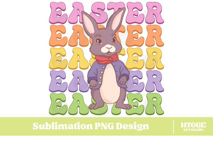 Easter Bunny Sublimation PNG Chick Farm Hip Hop Spring Joy