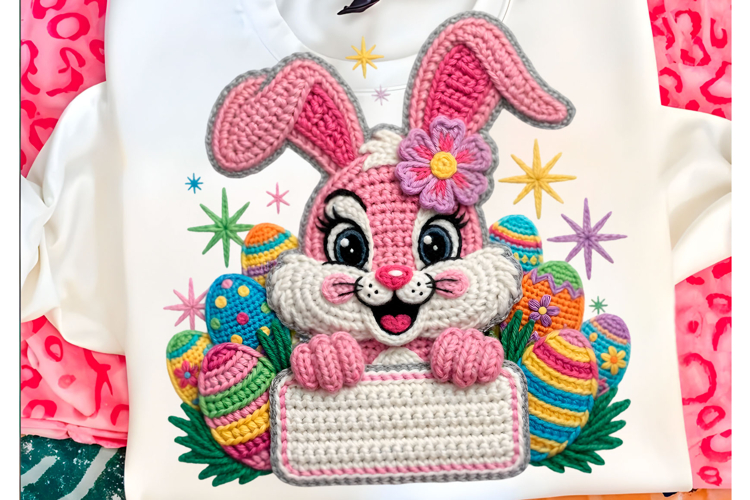 Yarn Crochet Easter Bunny PNG