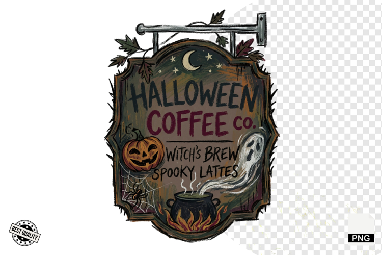Halloween Coffee Signs PNG