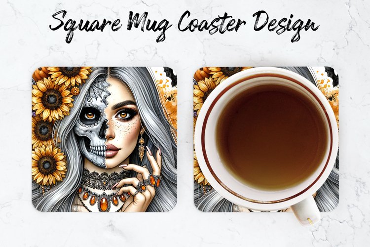 Sunflower   Girl Mug coaster | Coaster | Sublimation Design