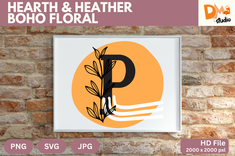 Hearth   Heather Boho Floral Monogram