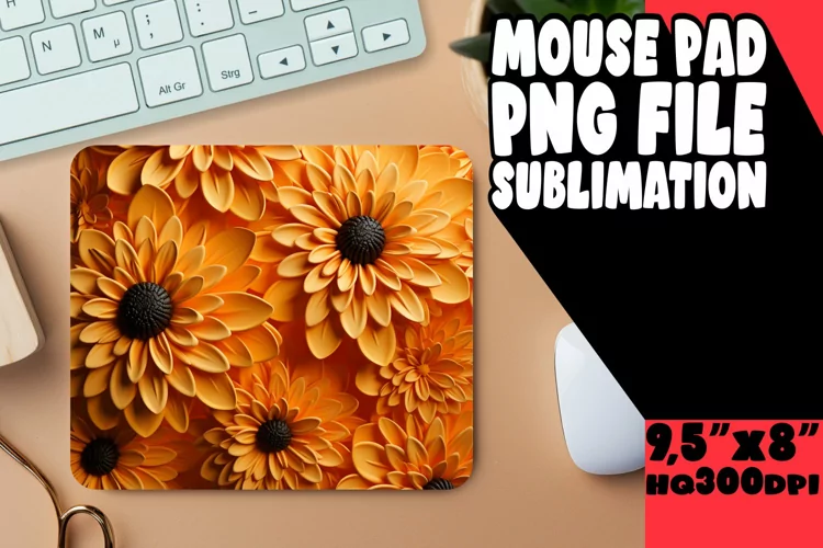 Floral Beauty: 3D Sublimation Mouse Pads