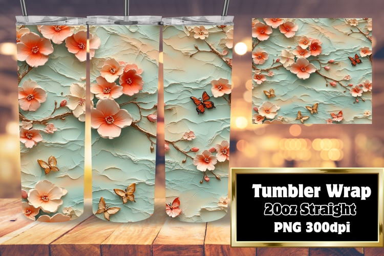 Stylish 20oz Tumbler Design , 3D Flower