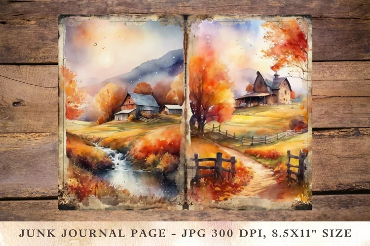 Printable Junk Journal Pages Autumn 1