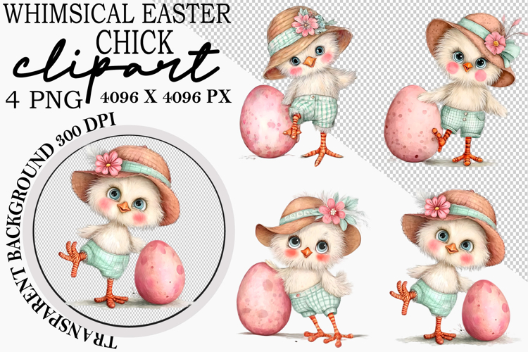 Whimsical Easter Chick Clipart