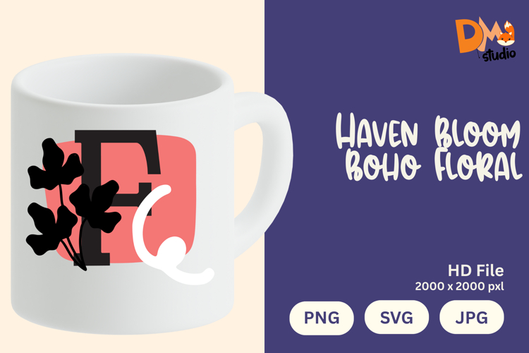 Haven Bloom Boho Floral Monogram