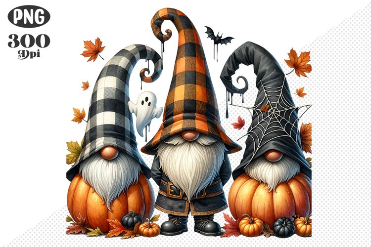 Halloween Gnomes Sublimation - Clipart PNG Design