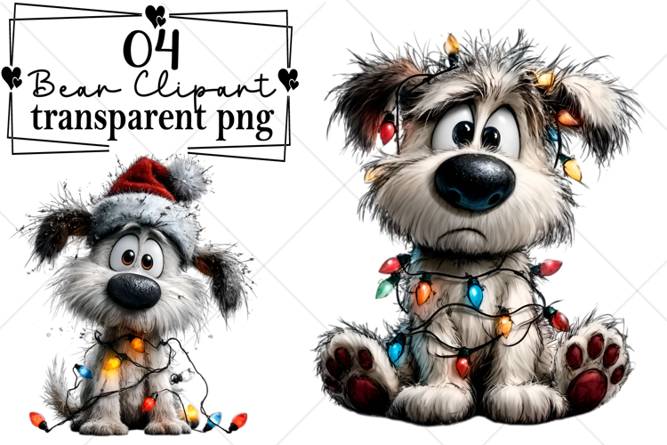 Whimsical Christmas Polar Bear Clipart Watercolor PNG