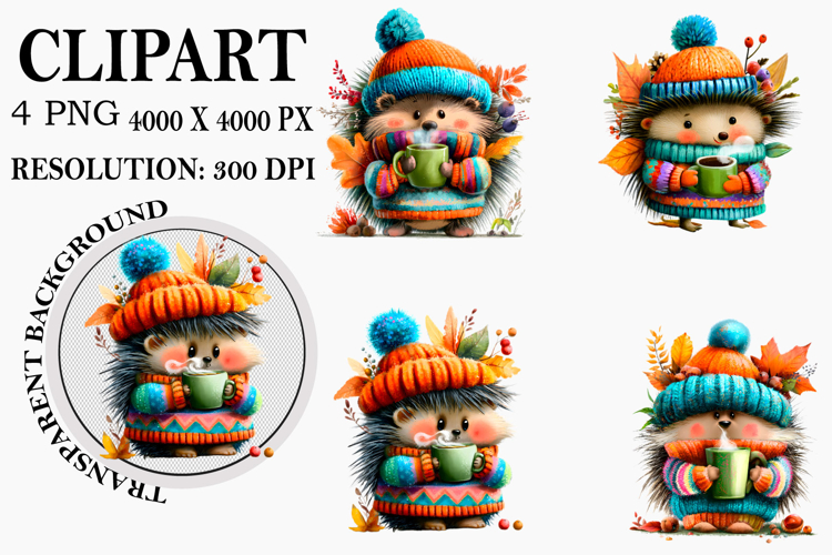 Whimsical Autumn Clipart Watercolor PNG