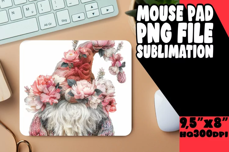 Vibrant Gnome Watercolor Mouse Pad Designs