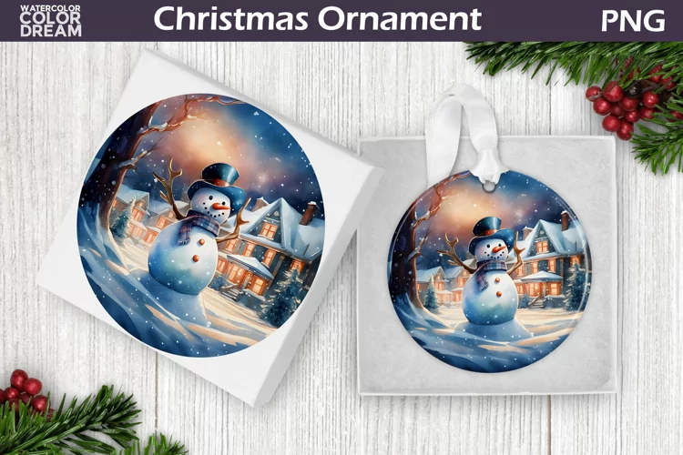 Vintage Snowman Christmas Ornament | Christmas Ornament PNG