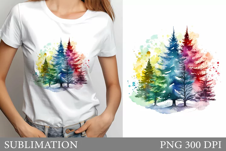 Christmas Tree T-Shirt Design. Christmas Tree Sublimation