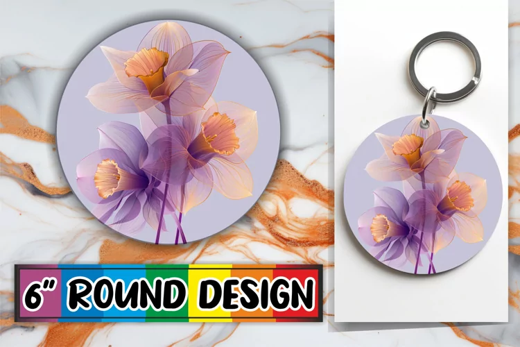 Petal Power: Sublimation Circle Keychain & Car Coaster