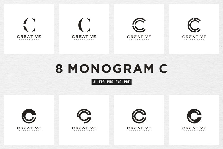 initial letter C logo line style vector design