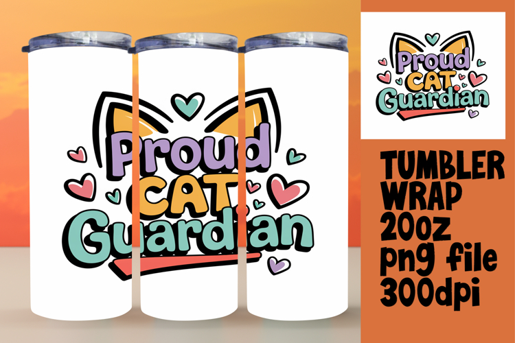 STUNNING 20oz Sublimation Tumbler , Cat Quote example image 1