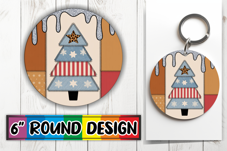 Playful Ornaments Circle Sublimation, Christmas