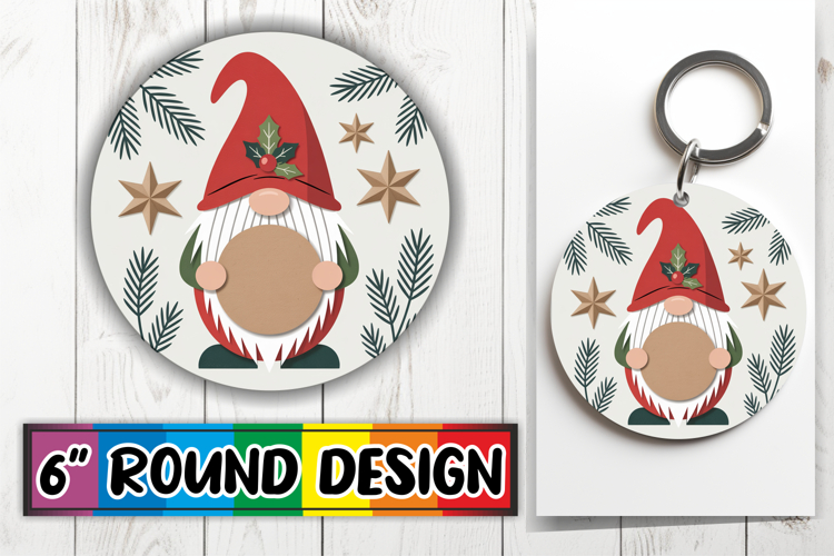 Heartfelt Circle Keychain Sublimation, Gnomes