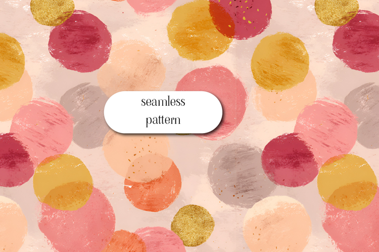 Warm Pastel Abstract Polka Dot Seamless Pattern Design example image 1
