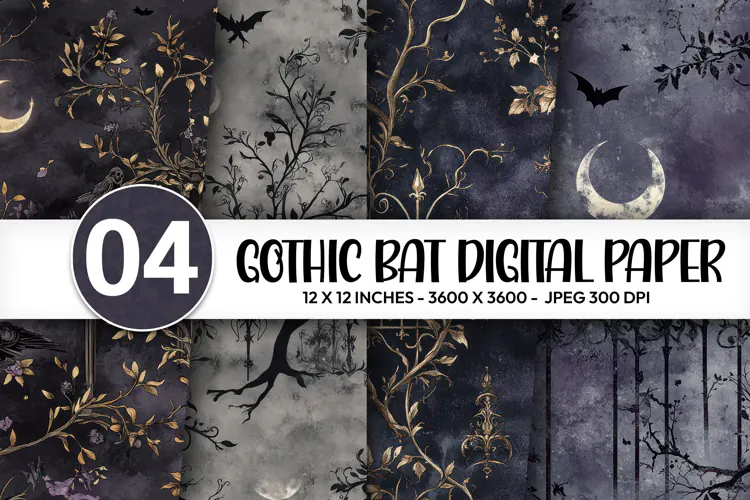 Gothic Bat Digital Paper