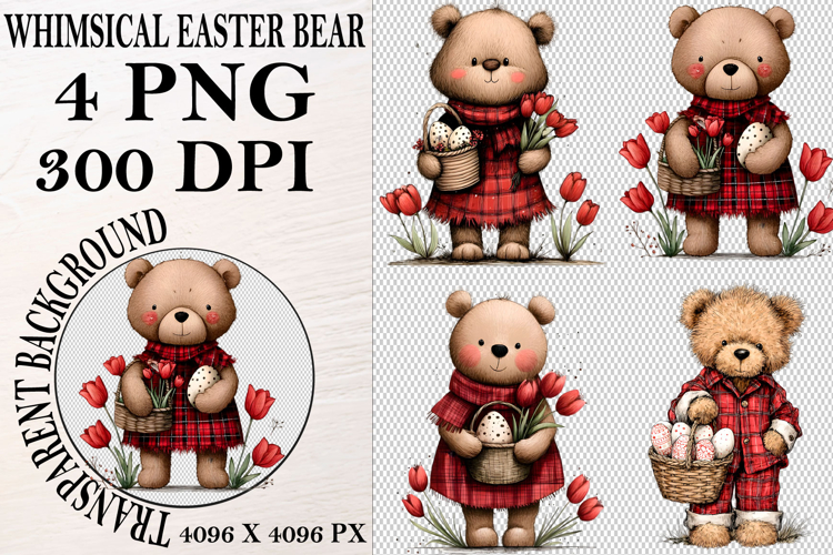 Whimsical Easter Bear Clipart Easter Bear png