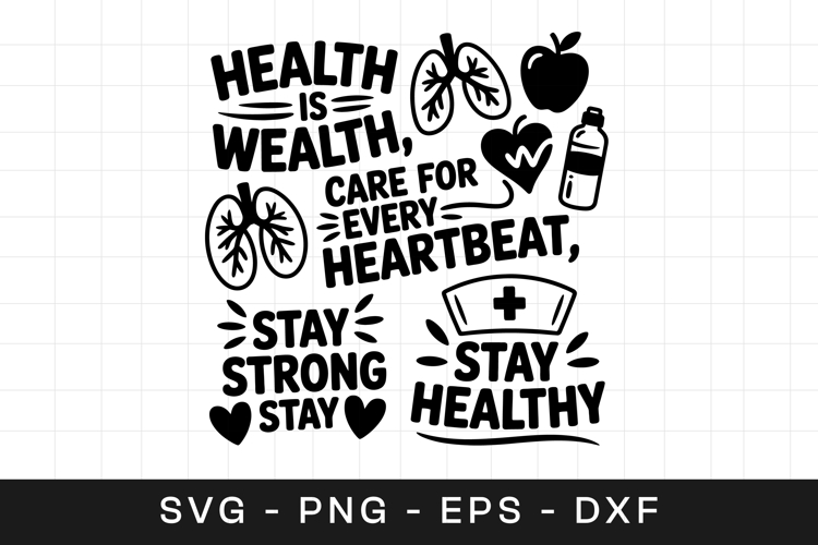 Health Wealth Care Heartbeat SVG PNG
