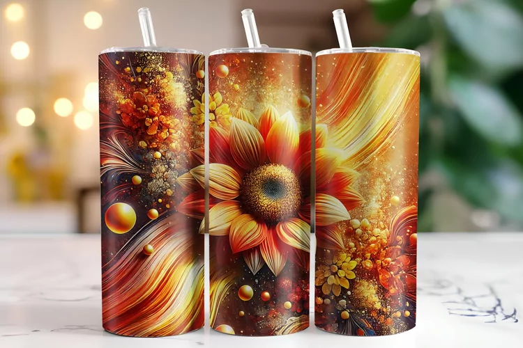 Flowers Tumbler Wrap | Sublimation | Tumblers