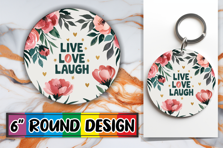 Whimsical Car Coaster Circle PNG, Flower Quote