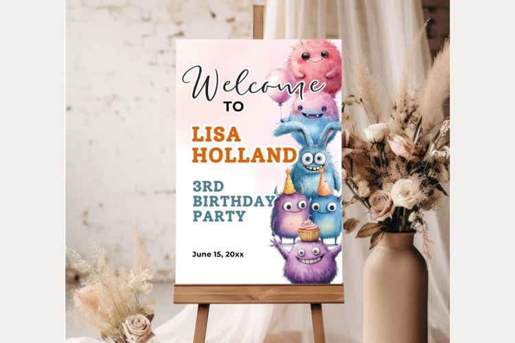 Baby Shower Welcome Sign Template 216 example image 1